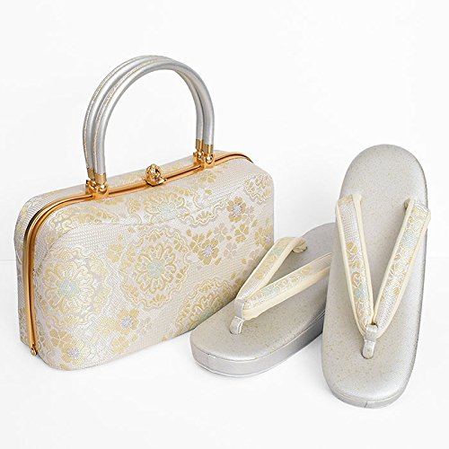 和ごころきもの屋　【紗織】ブランド【草履バッグセット】Ｍサイズ【帯地】パールトーン加工済【３枚芯】【日本製】和装バッグ　着物　バッグ　セット　フォーマル　単品　礼装　留袖　成人式　結婚式　訪問着　附下げ　振袖　bagset196