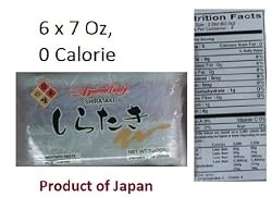 White Konjac Shirataki Angel Hair Pasta Noodles - 6 X 7.0 Oz - White Konnyaku Noodles - Wheat Free, Soy Free