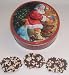 Scott's Cakes 1 lb. Milk Chocolate Covered Pretzel with Chocolate Chips & White Chocolate Chips in a Santa Tin