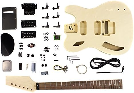 Semi Hollow GK-SCT-05 Electric Guitar DIY Kit with Flamed Maple Veneer