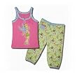 Tinkerbell "Minx" 2 piece capri set for junior girls in Mint Green and Pink