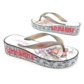 Ed Hardy Women's Kim Wedge Flip Flop