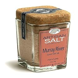 Australian Murray River Pink Flake Gourmet Sea Salt in Glass Jar with Cork - 2.5 oz