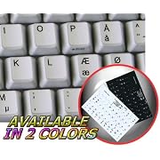 DANISH NON-TRANSPARENT KEYBOARD STICKER WITH WHITE BACKGROUND