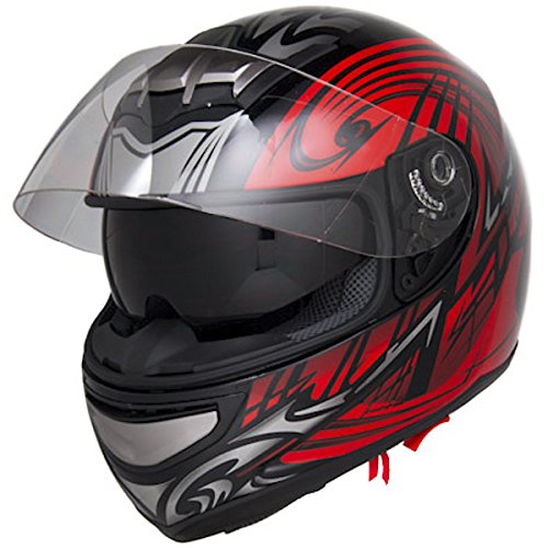 DOT Approved Motorcycle Helmet Full Face w Air Pump System + Dual Smoke