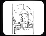 Decorated Mouse Pad with "black and white", Latvia, Europe, palace, building, ancient, construction, tower, architecture