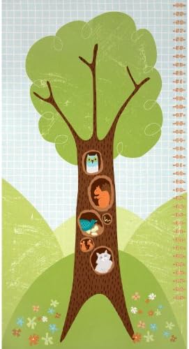 Wonderful Woodlands Growth Chart Green Fabric