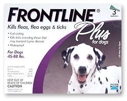 Merial Frontline Plus Flea and Tick Control for 45- to 88-Pound Dogs and Puppies, 3 Month