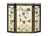 Dale Tiffany FS0116 40-Inch by 34-Inch Multicolored Wortham Fireplace Screen With Antique Bronze Finish And Art Glass