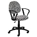 Microfiber Task Chair with Loop Arms Pink Fabric/Black Finish