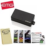 EMG H4A Black Passive Electric Guitar Humbucker Pickup Kit - Includes: GO-DPS Polishing Cloth, Planet Waves Polish Pack & Planet Waves 3 Pick Sampler