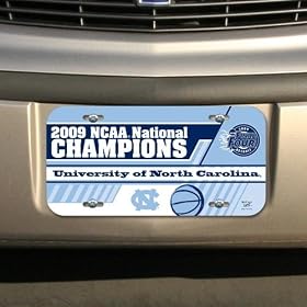 North Carolina Tar Heels (UNC) 2009 NCAA Men's Basketball National Champions Carolina Blue Plastic License Plate ()
