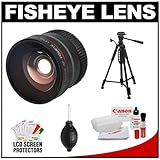 Precision Design 0.25X Super AF Fisheye Lens with 57" Tripod + Canon Cleani ....