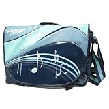 Three Retro Music Laptop Messenger Bag - Blue