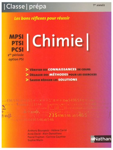 Chimie MPSI / PTSI / PCSI - 1ère année / 2de période Option PSI