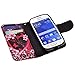 Samsung Galaxy Stardust S766c Case, Samsung Galaxy Ace Style S765c Case, Magnetic Leather Folio Flip Wallet Pouch Case Cover with Fold Up Kickstand and Wrist Strap - Hot Pink Heart Sensation