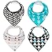 Bandana Baby Bib Set by Bambinio - 4 Unisex Design Drool Bibs for Boys and Girls - Best Newborn and Baby Shower Gift - Soft, Comfortable and Adjustable