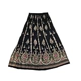 Bollywood Fashions Sequence Black Full Ankle Length Gypsy Bohemian Long Skirt 36"