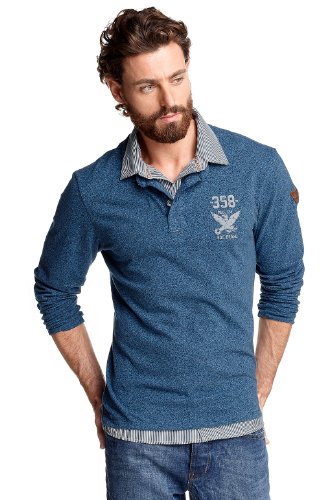 edc by ESPRIT Herren Poloshirt 012CC2K016, Gr. 50/52 (L), Blau (deep blue 423) Preisvergleich