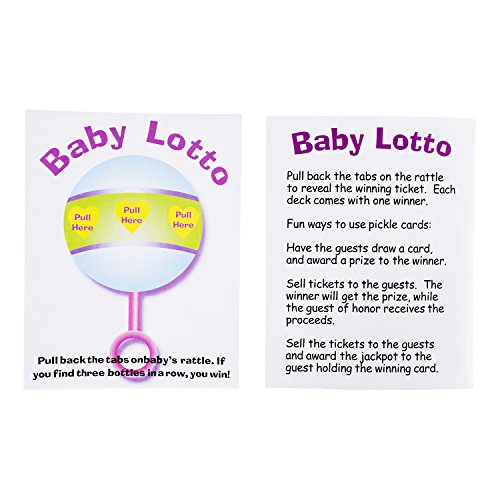 Baby Shower Lottery Raffle Lotto Game Cards for Party Activities, Lucky