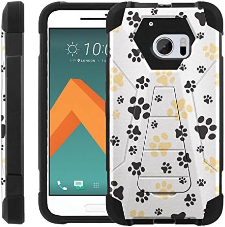 [Black and Pink Dogs] HTC 10 Case [Advance] Dual Layer [Shockproof] Rugged [Hybrid Armor] Hard Drop Protection Built-in Kickstand for [HTC 10]
