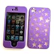 Apple iPhone 4 Snap On Protector Hard Case "Purple Stars" Design