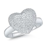 0.75 Carat Diamond Pave Heart Ring