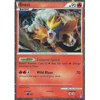 Shiny Entei Ultra Rare SL3 Pokemon Call of Legends Trading Card