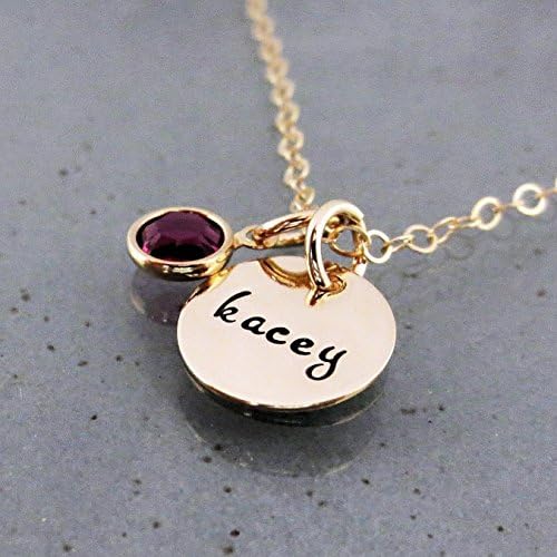 Personalized Gold Name and Birthstone Necklace For Mom