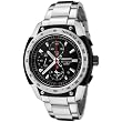 Seiko Mens SNAD47 Chronograph Black Dial Stainless Steel Alarm Watch