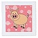 3dRose qs_6179_1 Pink Piggy Design Happy Pig Quilt Square, 10 by 10-Inch