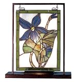 Meyda Tiffany 56833, 6W X 9H Violet Lighted Mini Tabletop Window