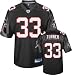 Michael Turner Jersey: Reebok Black Replica #33 Atlanta Falcons Jersey - X-Large