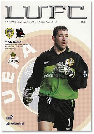 Leeds Utd vs AS Roma UEFA Cup 4th Round 2nd Leg at Elland Road Program - March 7, 2000 - ONE SIZE