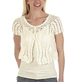 Juniors' Xhilaration Crocheted Cardigan - Shell