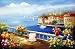 Free Shipping, Impression Mediterranean Landscape / Scenery, Seascape with Architecture, Handmade Oi