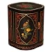 Handmade Asian Furniture - 17" Black Lacquer Accent / End Table With Mother of Pearl & Petal Shape