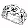 Sterling Silver Ring - Claddagh - 5mm Band Width and 10mm Face Height in Sizes: 4-9
