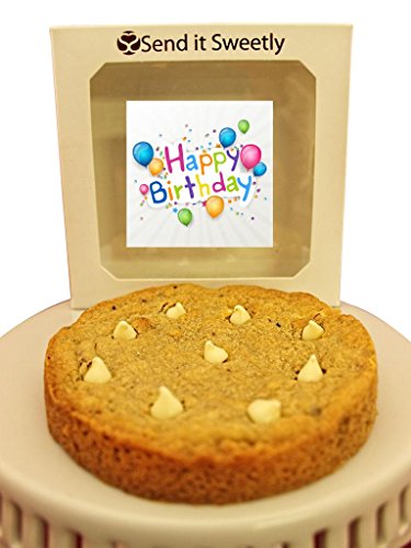 Send It Sweetly 1/2 Pound Jumbo White Chocolate Macademia Nut Cookie Happy Birthday