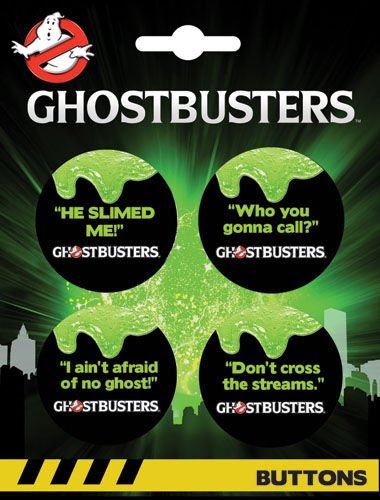 Ghostbusters Slimer 4 Button Set