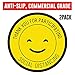 Covid-19 Floor Decal Sticker Sign - Social Distancing Floor Graphic - Non Slip - Smile - 2 Pack (14 Inch Round, Yellow)