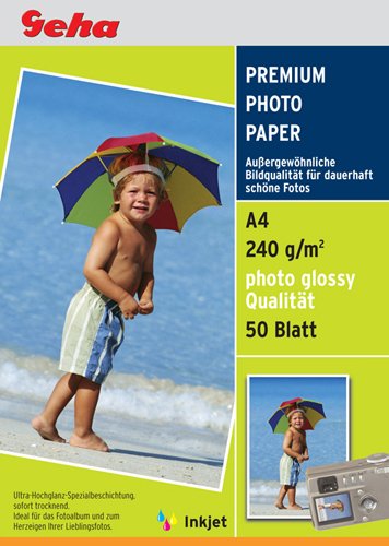 Geha Premium Fotopapier photoglossy DIN A4 240g 50 Blatt