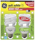 G E Lighting #15518 GE 2PK 20W SW Spiral Bulb