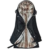 Hellomamma Womens Winter Hooded Thicken Fleece Outerwear Jacket Long Parka Overcoat