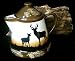 Porcelain Silhouette Deer Teapot