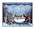 Mermaid Bathtub Party Emerging Artists Giclee Poster Print by Liza Phoenix, 10x8