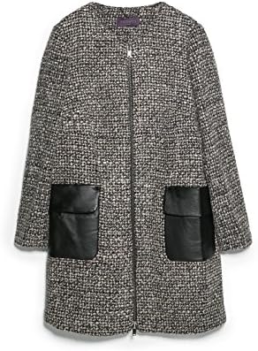 Violeta By Mango Women's Side-Pocket Wool-Blend Jacket, Mystery, M