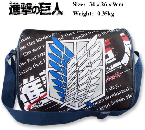 LSQTOP@ Attack on Titan Alan single-shoulder bag Messenger Bag Backpack for Students Girls and Boys (2)