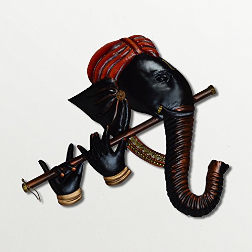 Wrought Iron Bansuri Ganesha Wall Hanging
