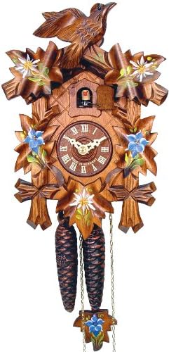 German Black Forest Cuckoo Clock - With Blue Flowers
